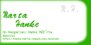 marta hanke business card